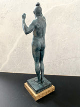 Bronze figure - The Age of Bronze - signed Rodin on marble base