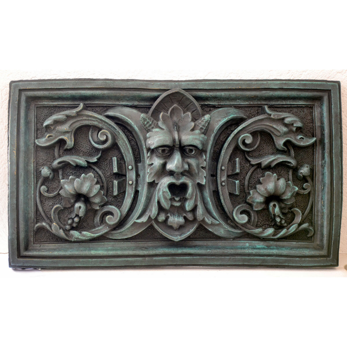 25kg schweres Bronze Relief grün patiniert aus antiker Form abgegossen