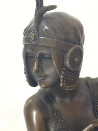 Bronzefigur Frau – Art-Déco-Tänzerin nach D. H. Chiparus auf Marmorsockel (Kopie)