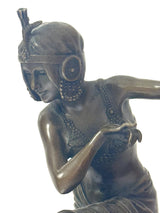 Bronzefigur Frau – Art-Déco-Tänzerin nach D. H. Chiparus auf Marmorsockel (Kopie)