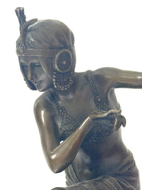 Bronzefigur Frau – Art-Déco-Tänzerin nach D. H. Chiparus auf Marmorsockel (Kopie)