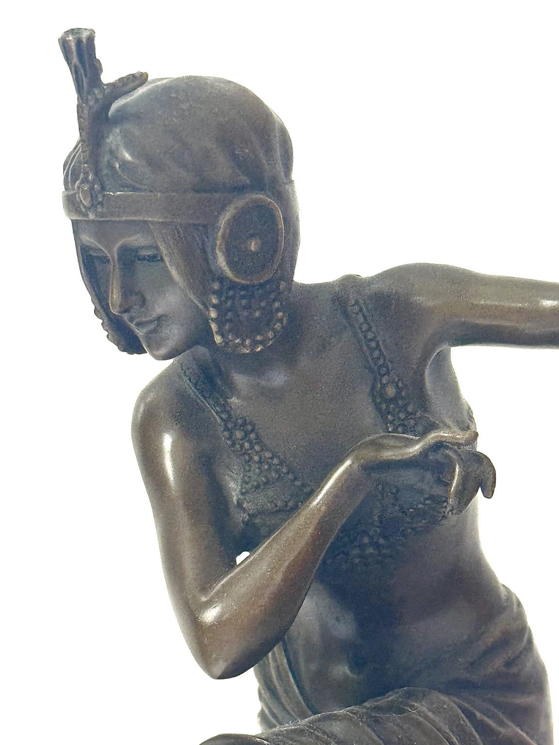 Bronzefigur Frau – Art-Déco-Tänzerin nach D. H. Chiparus auf Marmorsockel (Kopie)