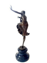 Bronzefigur Frau – Art-Déco-Tänzerin nach D. H. Chiparus auf Marmorsockel (Kopie)
