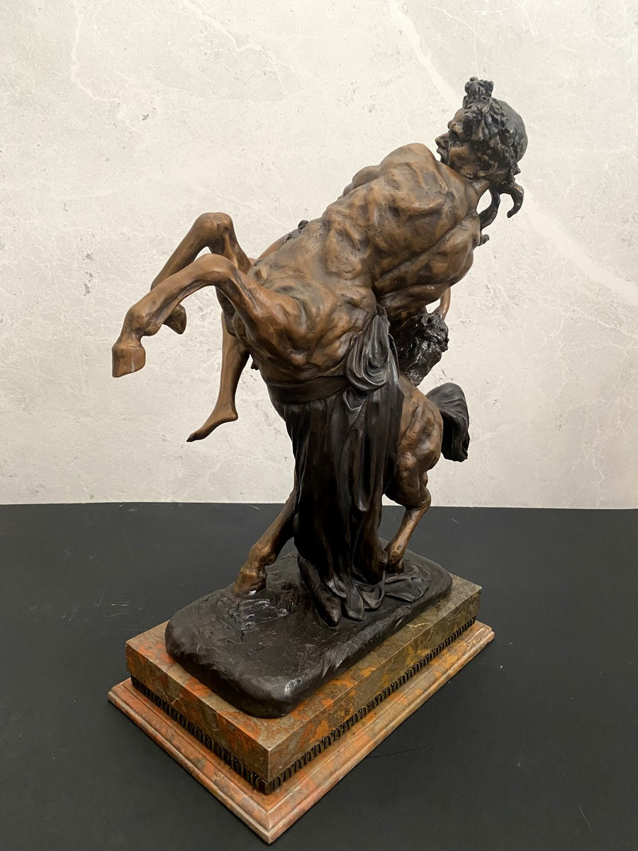 XL Bronzefigur signiert 28kg -Die Entführung von Deianira durch  Zentaur Nessus