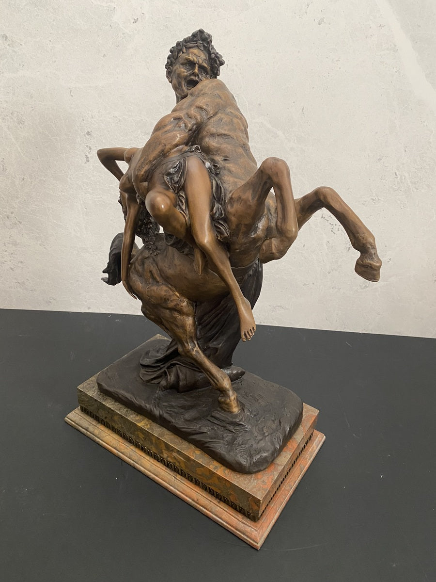 XL Bronzefigur signiert 28kg -Die Entführung von Deianira durch  Zentaur Nessus