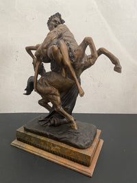 XL Bronzefigur signiert 28kg -Die Entführung von Deianira durch  Zentaur Nessus