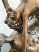XL Bronzefigur signiert 28kg -Die Entführung von Deianira durch  Zentaur Nessus