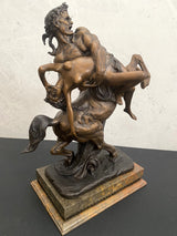 XL Bronzefigur signiert 28kg -Die Entführung von Deianira durch  Zentaur Nessus