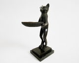 Animal ludique bronze couché chat en bronze lisant un livre serre-livres 3 kg
