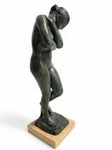 Eva nach dem Sündenfall von Auguste Rodin – Bronze-Figur auf Marmorsockel, Seitenansicht rechts