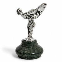 Bronze Kühlerfigur verchromt – weitere seitliche Ansicht mit geschwungenem Gewand