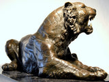 Sculpture tigre en bronze signée ALBarye sur socle marbre